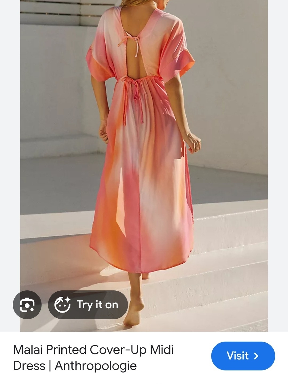 Pink Ombre Maxi Dress with Open Back